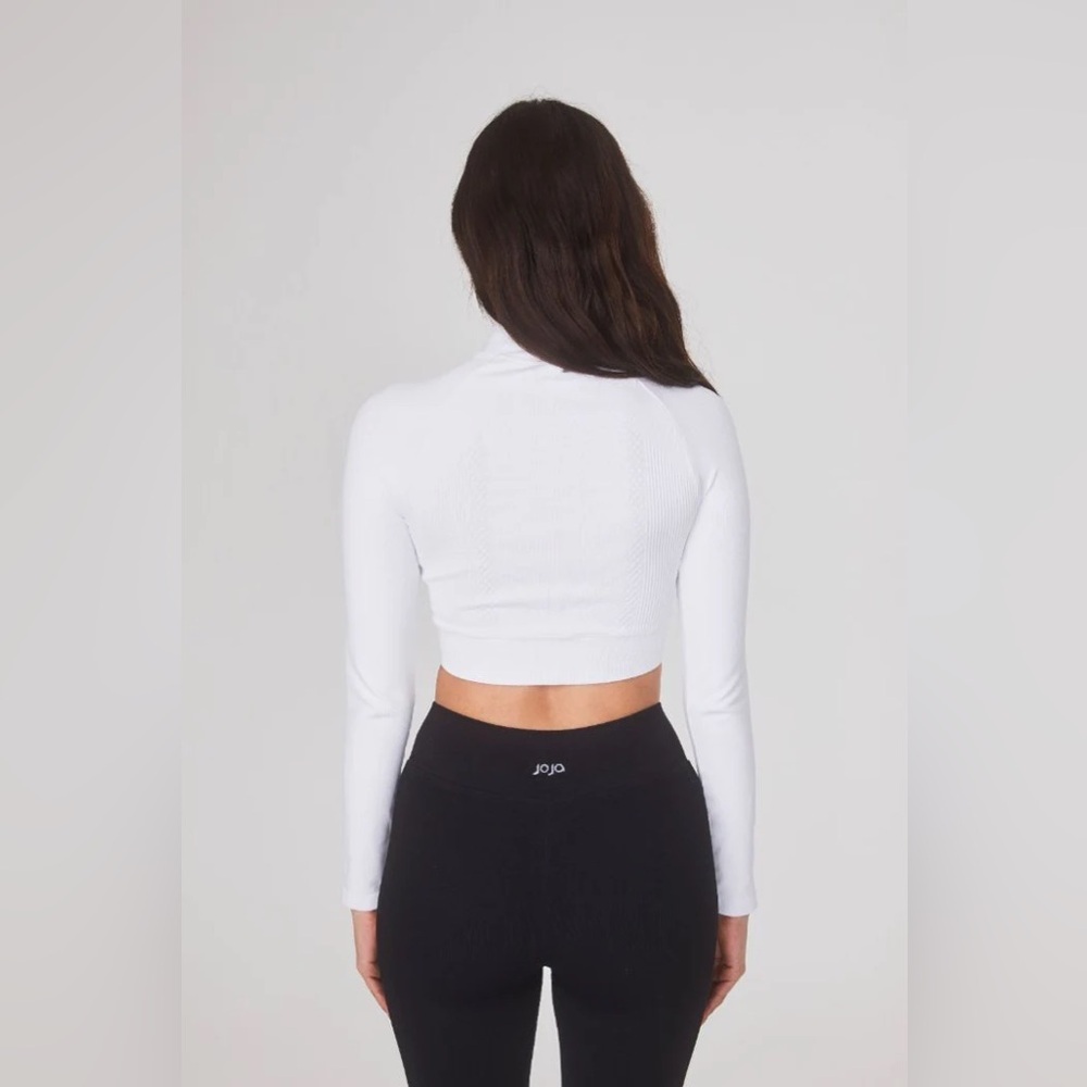 Joja Exhale Long Sleeve Luna White Crop Top Half Zip Women’s Size XS NEW - Picture 3 of 4